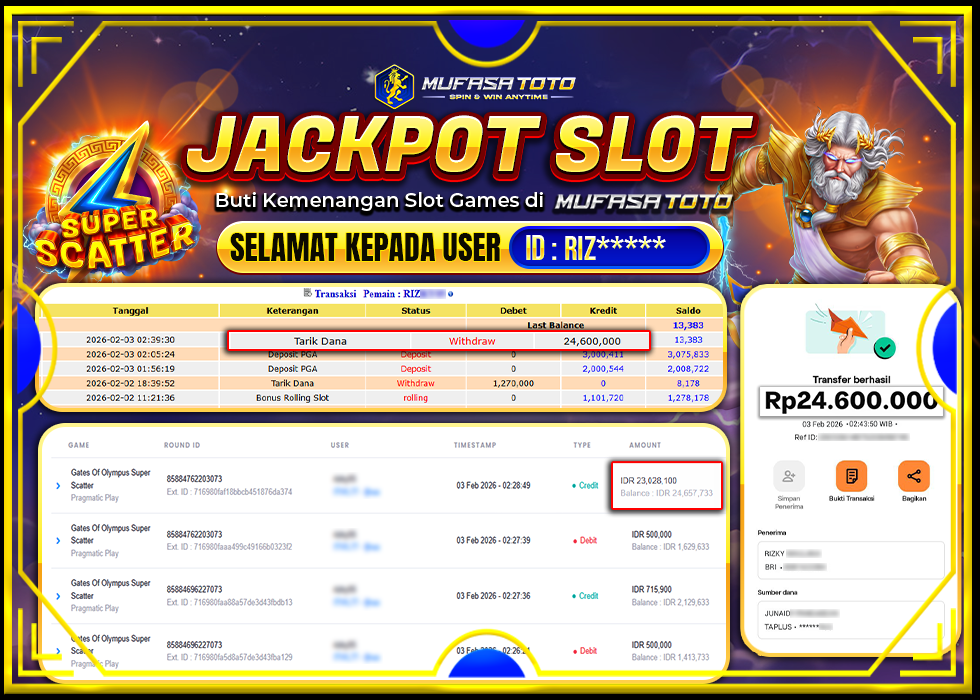 MUFASATOTO JACKPOT PRAGMATIC PLAY Rp 24.600.000 |LUNAS